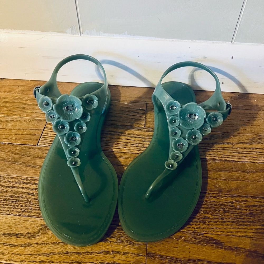 Coach Tea Rose Jelly Sandals